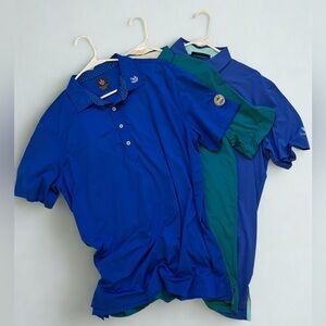 BUNDLE OF THREE GREYSON AND DONALD ROSS MEN’S GOLF POLOS - Teal and Blue size L